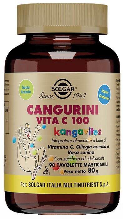 Solgar Cangurini Vita C 100 90 Tavolette Masticabili-1