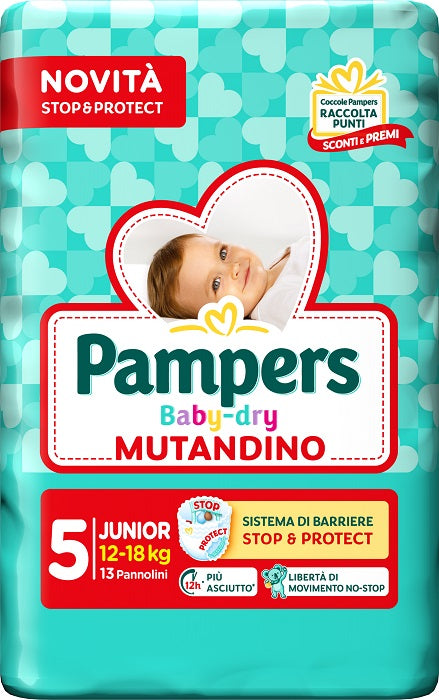 Pampers Baby Dry Pannolino Mutandina Junior Small Pack 13 Pezzi-0