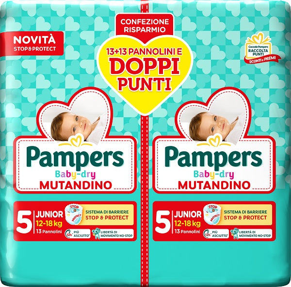Pampers Baby Dry Pannolino Mutandina Junior Duo 26 Pezzi-0