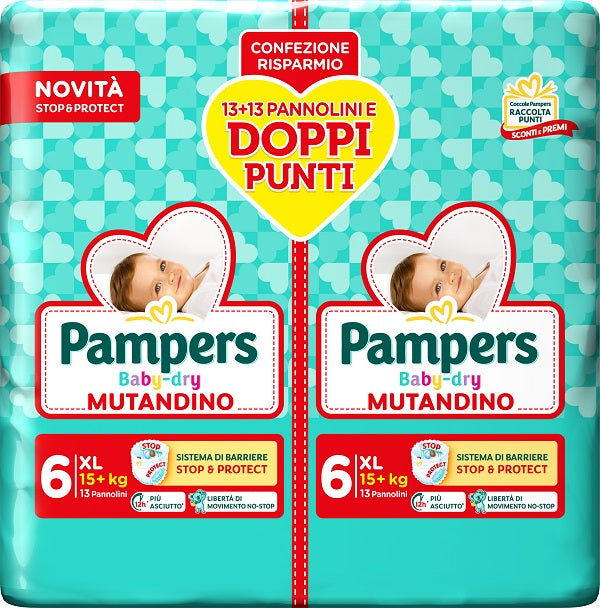 Pampers Baby Dry Pannolino Mutandina Extra Large Duo 26 Pezzi-0