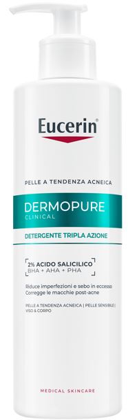 Eucerin Dermopure Clinical Gel Detergente Tripla Azione 400ml-2