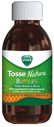 Vicks Tosse Natura Bambini Tosse Grassa e Secca Gusto Miele e Fragola 140 ml-0