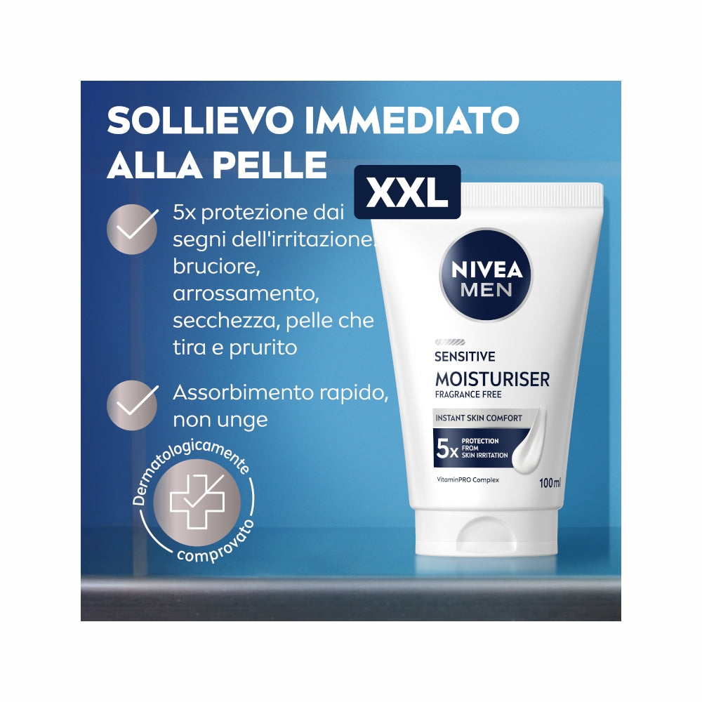Nivea Men Sensitive Crema Idratante Uomo XXL 100ml-3