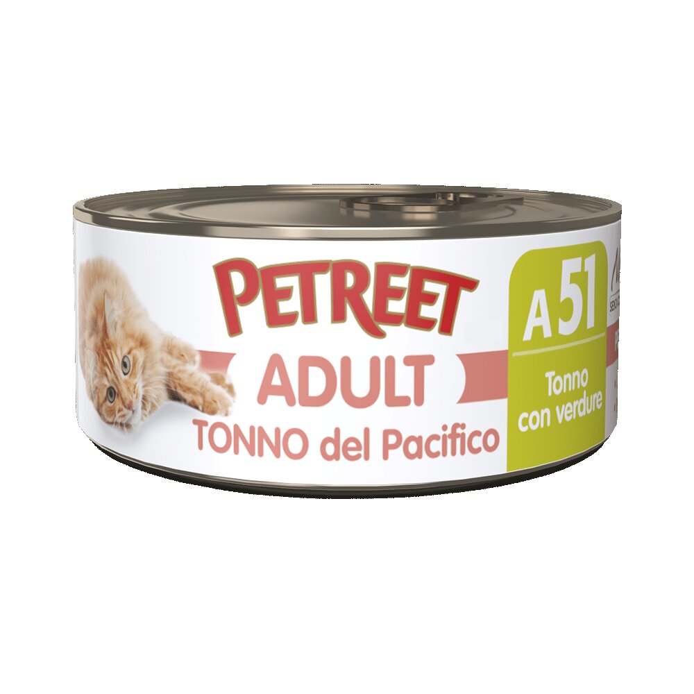 Petreet Natura Tonno del Pacifico con Verdure alimento umido per gatti adulti 70g-2