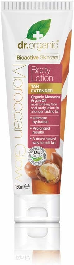 Dr.Organic Moroccan Glow Self Tan Lozione Corpo Prolungatore di Abbronzatura 150ml-1