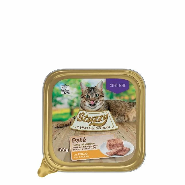 Stuzzy Paté Classico Con Pollo Per Gatti Adulti Sterilizzati Vaschetta 100g-2