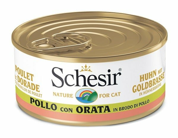 Schesir Pollo Con Orata Cibo Umido Gatti Adulti Lattina 70g-2