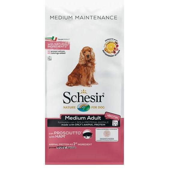 Schesir Prosciutto Cibo Secco Cani Adulti Taglia Media Sacco 3 Kg-1