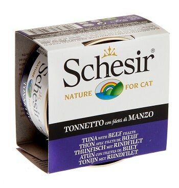 Schesir Tonnetto Con Filetti Di Manzo Cibo Umido Gatti Adulti Lattina 85g-2
