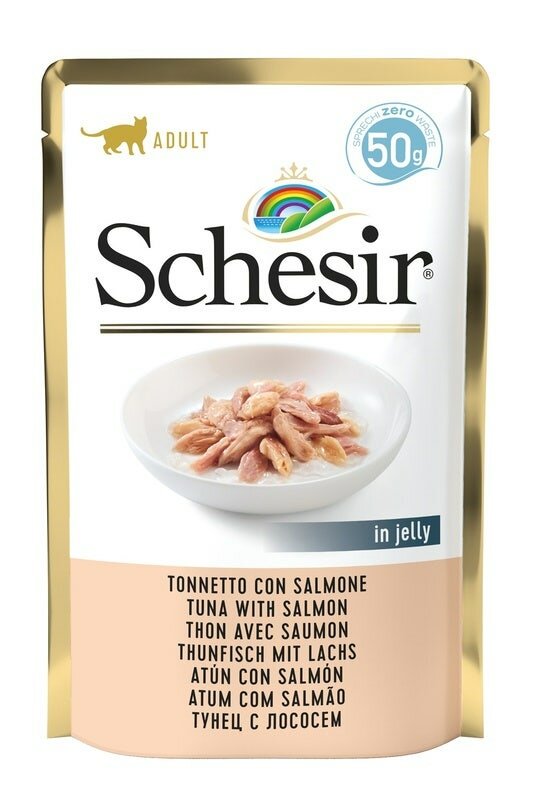 Schesir Tonnetto Con Salmone Cibo Umido Gatti Adulti Bustina 50g-2