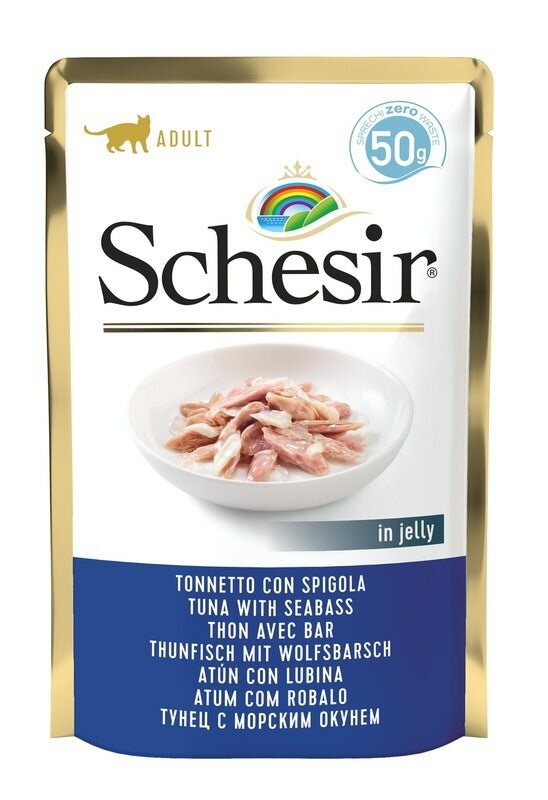 Schesir Tonnetto Con Spigola Cibo Umido Gatti Adulti Bustina 50g-2