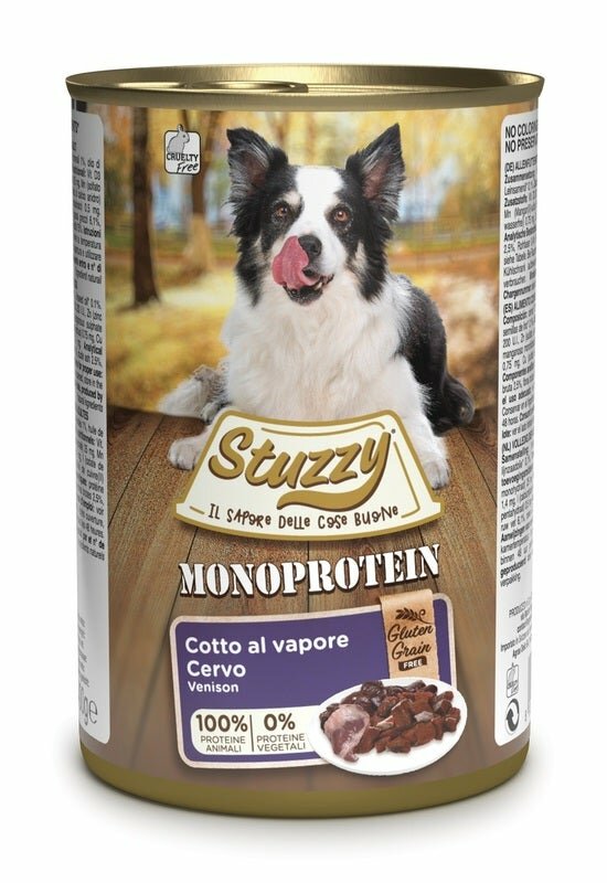 Stuzzy Monoprotein Al Cervo Cibo Umido Cani Adulti Barattolo 400g-2