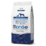 Monge Ricco di Pollo Cibo Secco Per Cani Cuccioli Di Taglia Media Svezzamento Sacco 1,5Kg-2