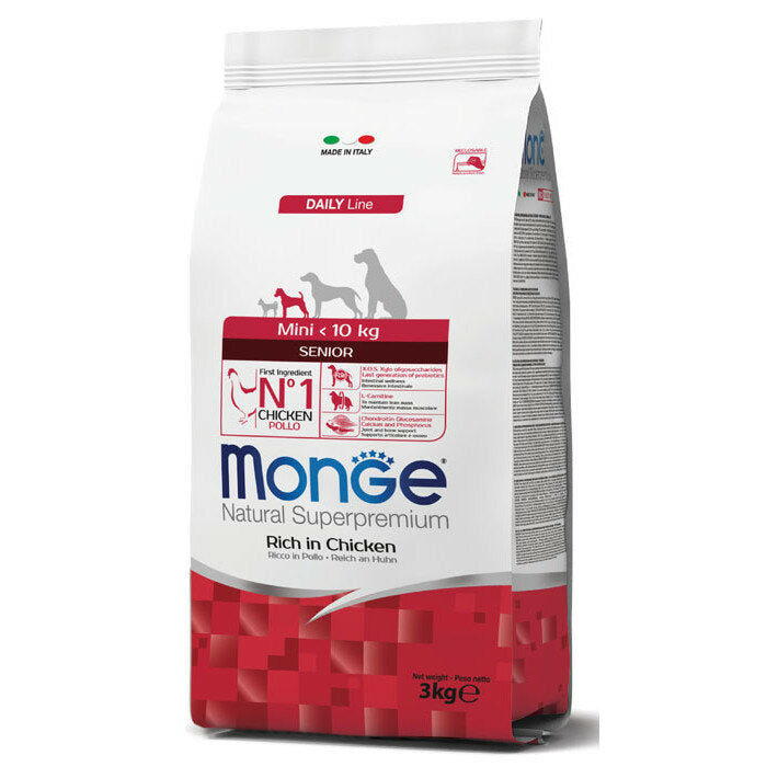 Monge Ricco Di Pollo Cibo Secco Per Cani Età Avanzata Taglia Piccola Sacco 3 Kg-2