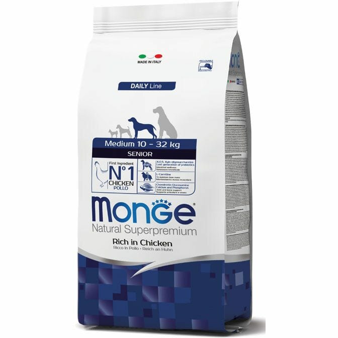 Monge Ricco Di Pollo Cibo Secco Cani Adulti Età Avanzata Sacco 3 Kg-2