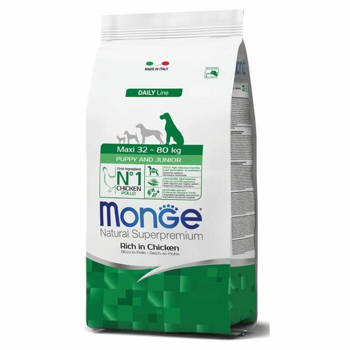 Monge Ricco Di Pollo Cibo Secco Per Cani Cuccioli Taglia Grande Sacco 12 Kg-2