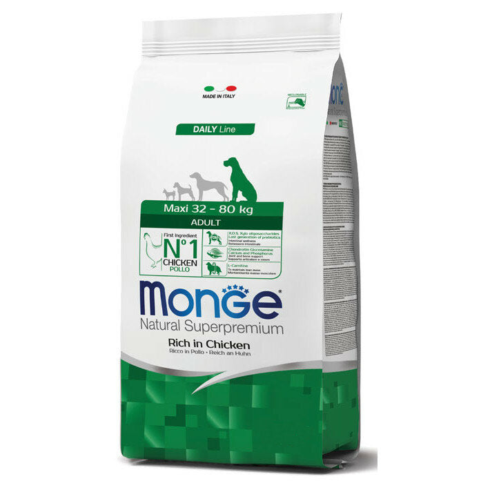 Monge Ricco Di Pollo Cibo Secco Per Cani Adulti Taglia Grande Sacco 12 Kg-2