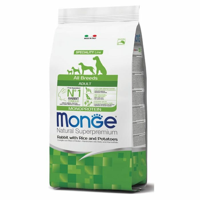 Monge Coniglio Riso E Patate Cibo Secco Per Cani Adulti Sacco 12 Kg-2