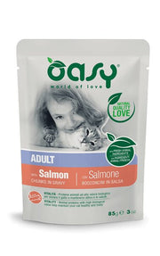 Oasy Bocconcini In Salsa Per Gatto Adult con Salmone 85g-1