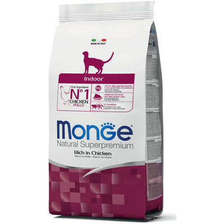 Monge Ricco Di Pollo Indoor Cibo Secco Gatti Adulti Sedentari Sacco 400g-2