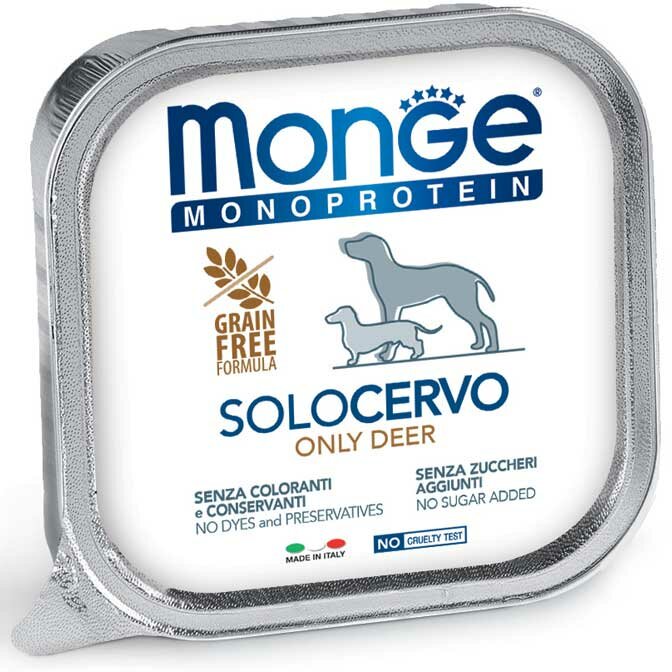 Monge Monoprotein Solo Cervo Cibo Umido Per Cani Adulti 150g-2