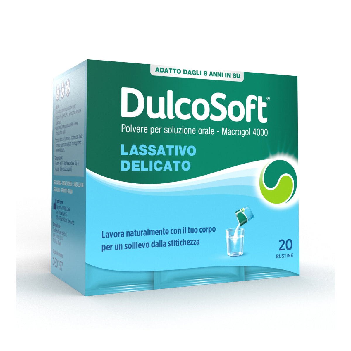 Dulcosoft Polvere per Soluzione Orale Lassativo Macrogol per Stitichezza 20 Bustine-1