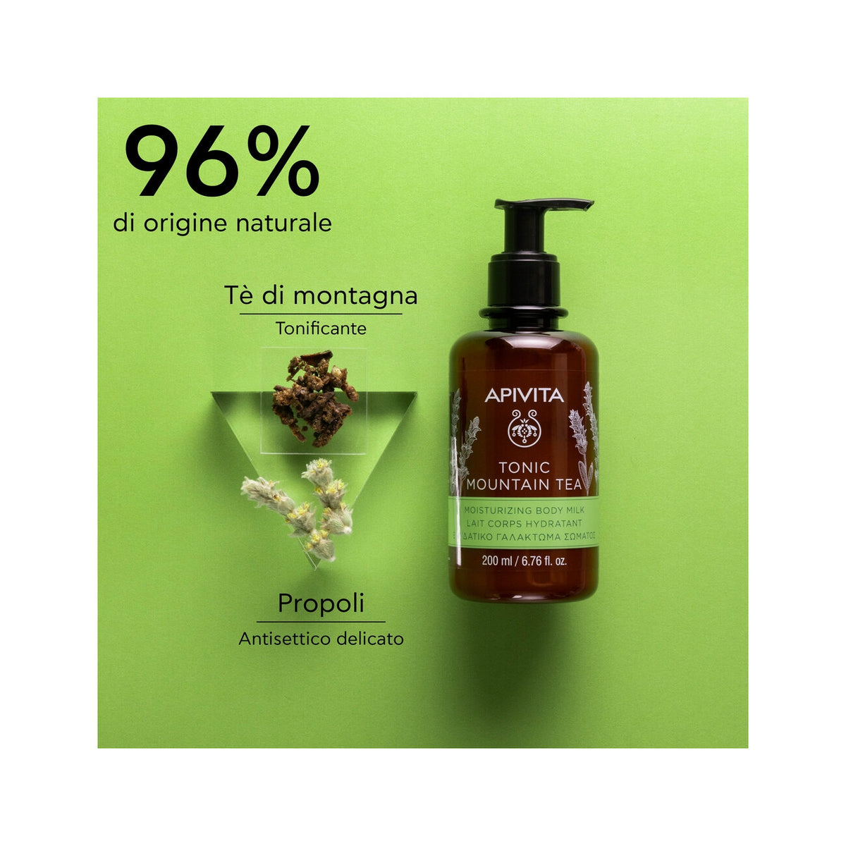 Apivita Tonic Mountain Tea Body Milk latte corpo idratante 200ml-3