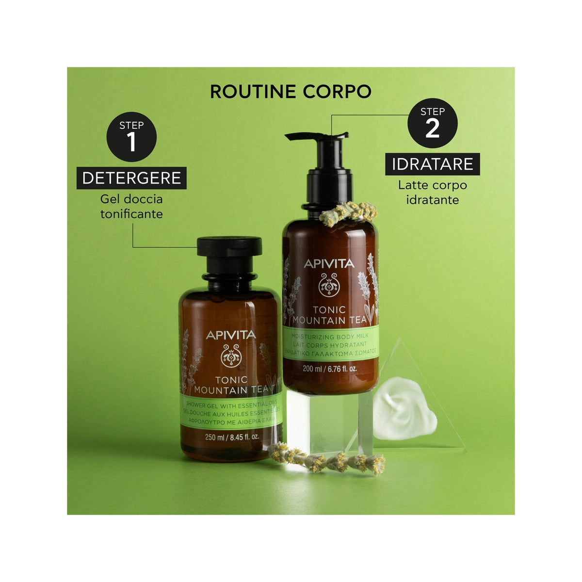 Apivita Tonic Mountain Tea Body Milk latte corpo idratante 200ml-5