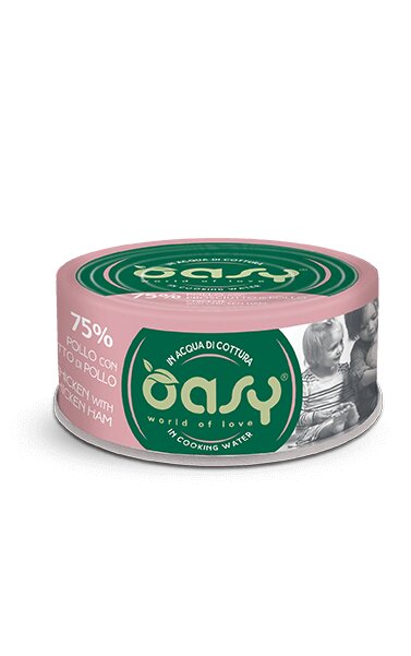 Oasy More Love Gatto Pollo con Prosciutto di Pollo 70g-1