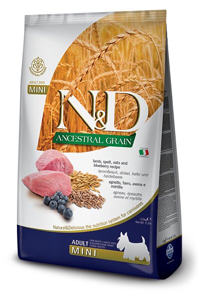 Farmina N&D Ancestral Grain Agnello E Mirtillo Cani Adulti Taglia Mini Sacco 800g-2