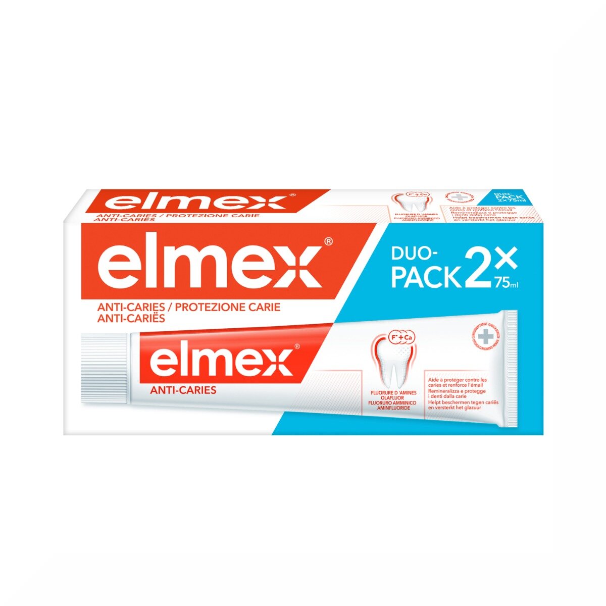 Elmex Dentifricio Protezione Carie con fluoruro amminico 2x75ml-7