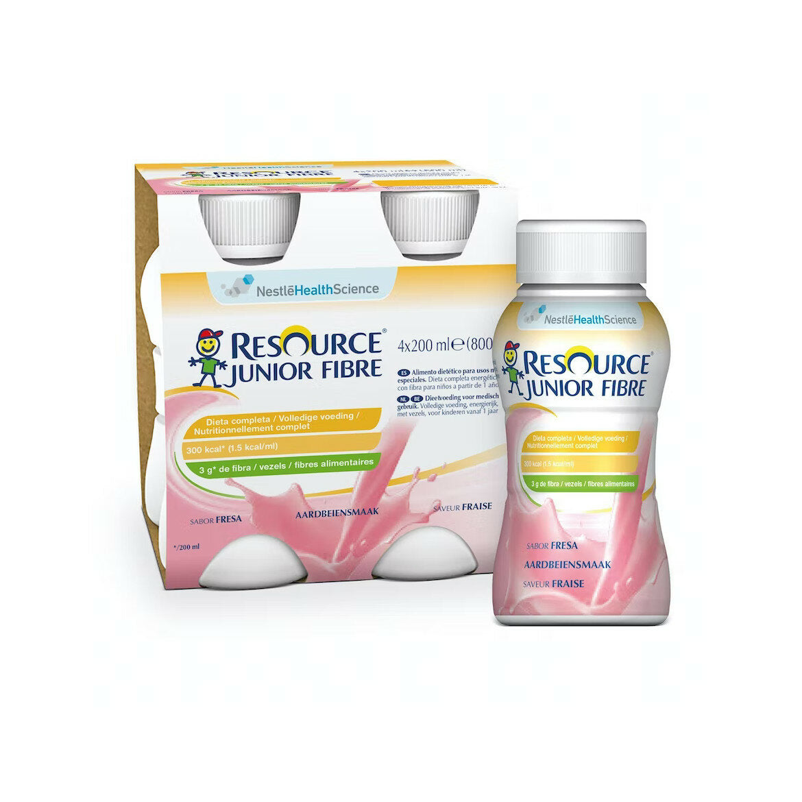 Resource Junior Fibre Fragola Bevanda Ipercalorica 4x200ml-1
