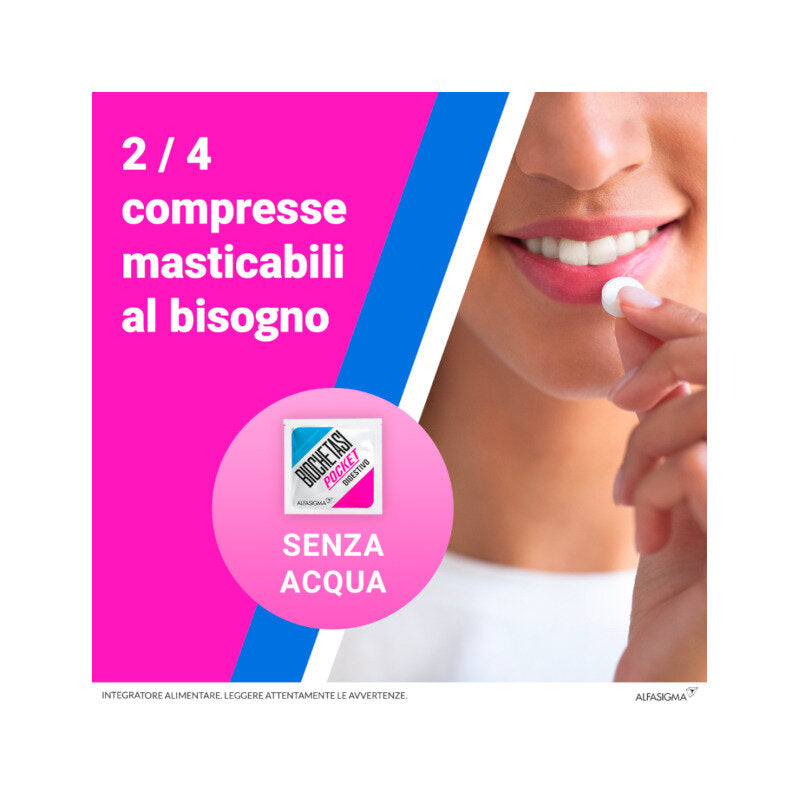 Biochetasi Pocket 18 Compresse Masticabili per aiutare la digestione, anche fuori casa-9