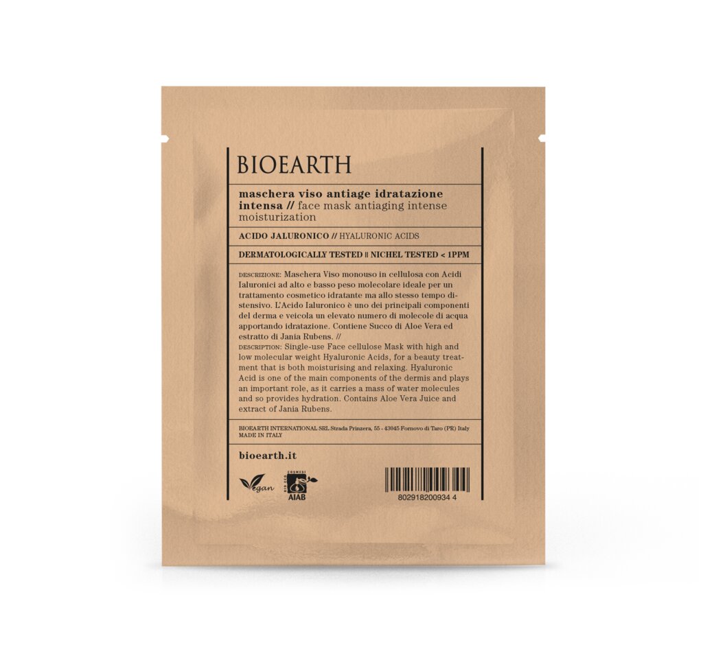 Bioearth Maschera Viso Antiage Idratazione Intensa 15ml-2