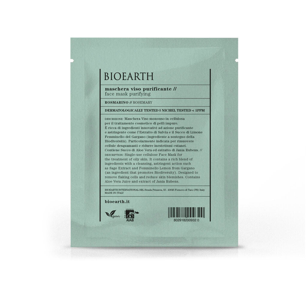 Bioearth Maschera Viso Purificante Per Pelli Impure Viso 15ml-1