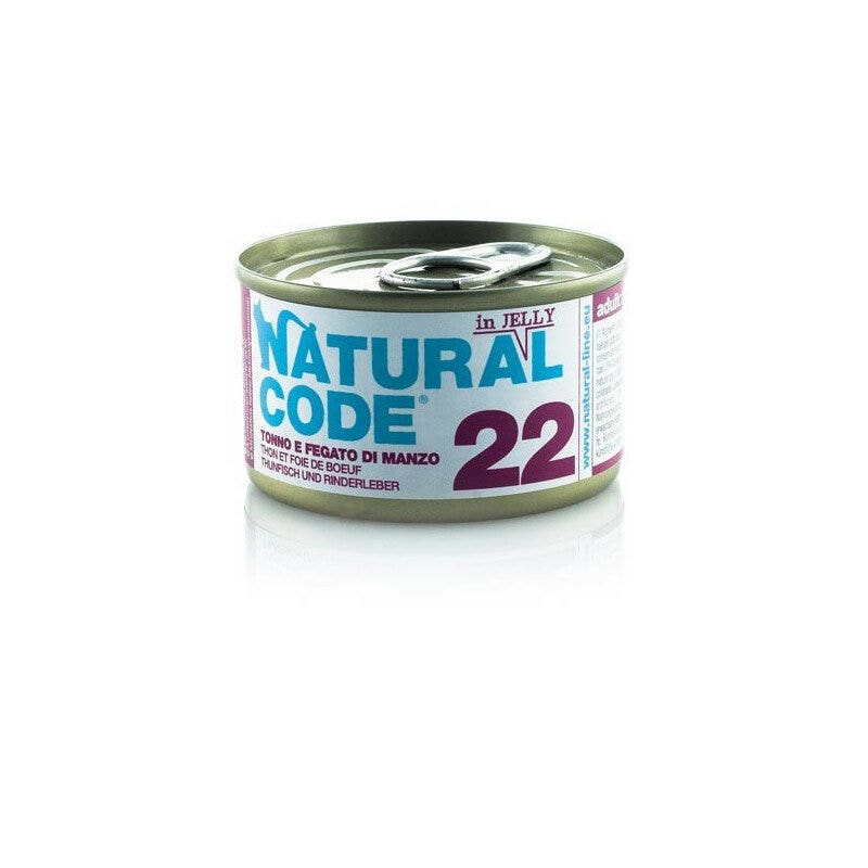 Natural Code 22 Tonno e Fegato di Manzo Gatti Adulti Lattina 85g