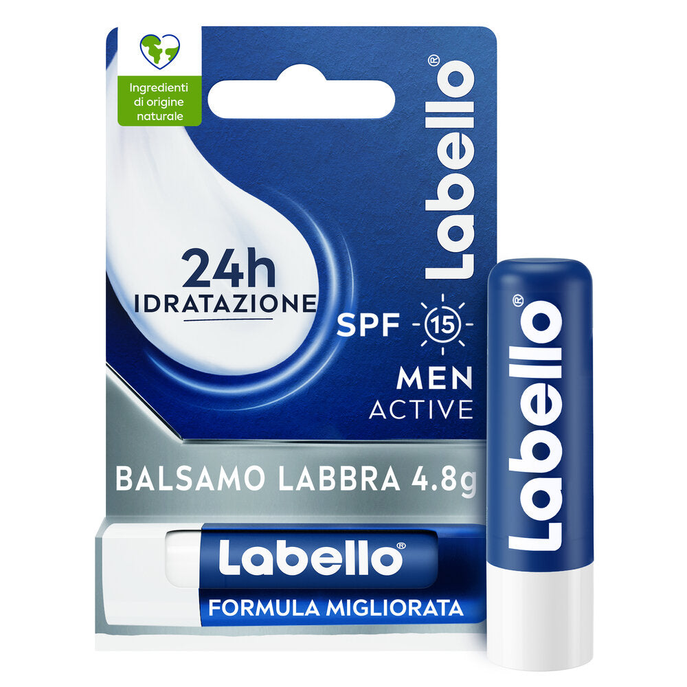 Labello Active for Men Burrocacao Labbra Idratante E Protettivo Con Spf15 Con Burro Di Karité 4,8g-1