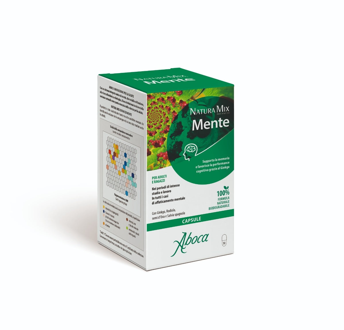 Aboca Natura Mix Mente integratore per affaticamento mentale 50 capsule-2