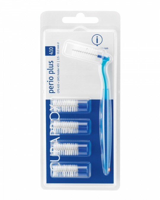 Curaprox Perio Plus Scovolini Interdentali con Manico 10,0mm colore blu 5 pezzi-2