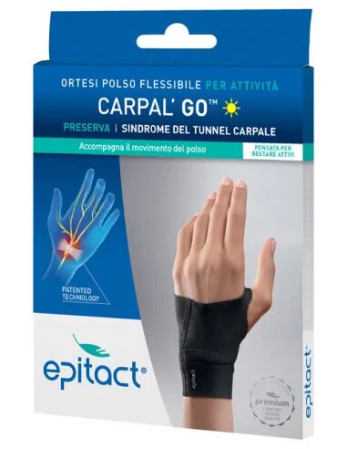 Epitact Carpal Go ortesi polso flessibile per attività mano sinistra TG M-1