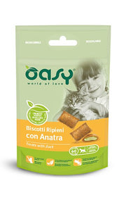 Oasy Snack Per Gatti Biscotti Ripieni con Anatra 60g-1