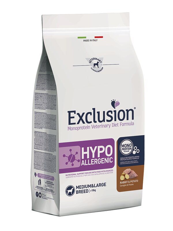 Exclusion Monoprotein Veterinary Diet Formula Hypoallergenic Crocchette Con Coniglio/Patate Per Cani-2