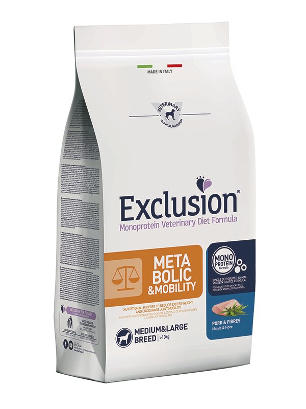 Exclusion Monoprotein Veterinary Diet Formula Metabolic & Mobility Crocchette Con Maiale/Fibre Per C-2