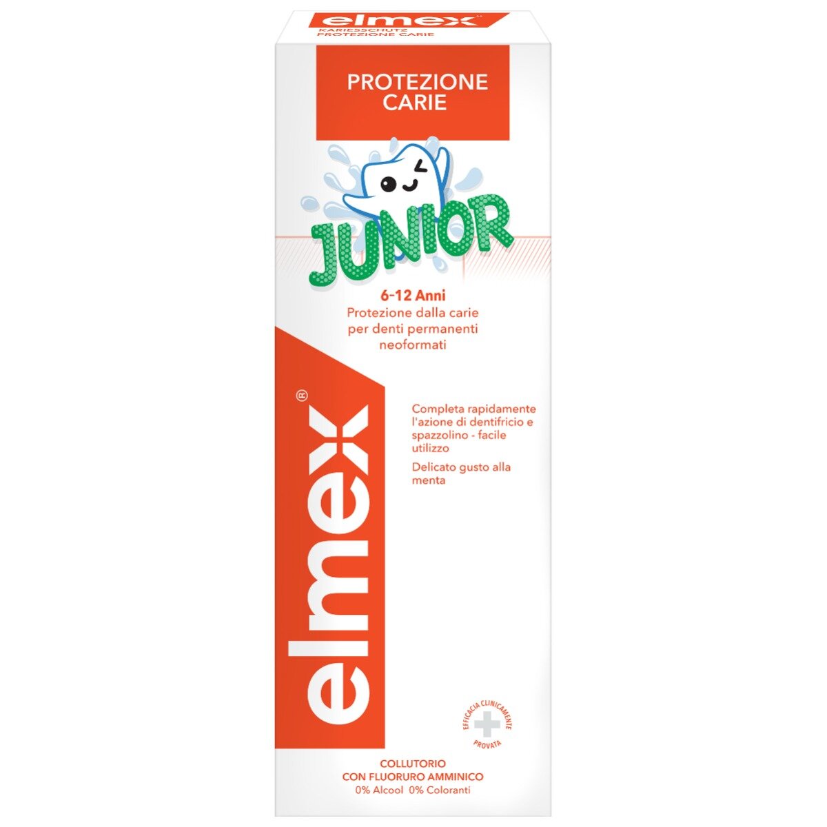Elmex Collutorio Junior 6-12 anni con fluoruro amminico protegge efficacemente dalla carie 400ml-3