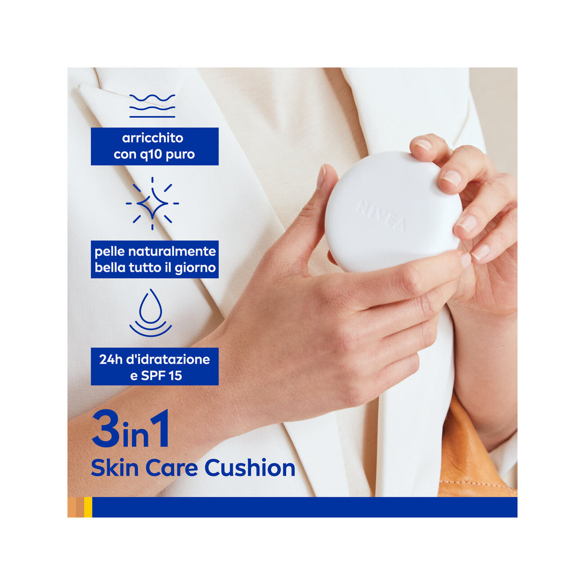 Nivea Q10 Plus Anti-age 3in1 Skin Care Cushion Dark 15 ml Crema Viso Colorata Anti-età Fp15-9