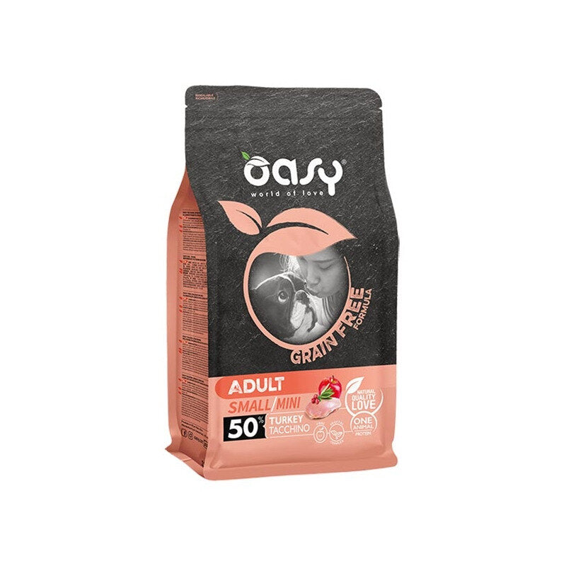Oasy Grain Free Adult Small & Mini Con Tacchino Per Cani Adulti 2.5kg-1