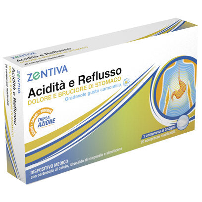 Zentiva Acidità e Reflusso per il dolore e il bruciore di stomaco 20 compresse masticabili-2
