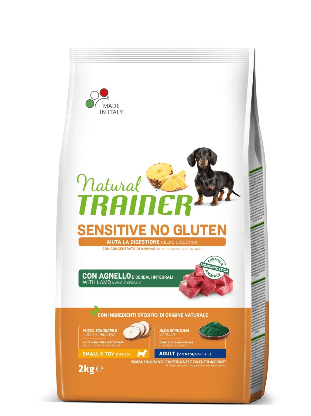 Natural Trainer Sensitive Senza Glutine Crocchette Agnello Per Cani Adulti Taglia Mini Sacco 2kg-1