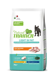 Natural Trainer Light In Fat Crocchette Tacchino Per Cani Adulti Taglia Mini 2kg-1