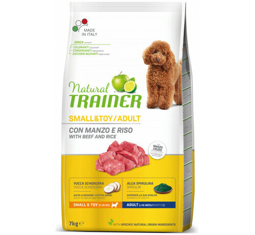 Natural Trainer Crocchette Manzo Cane Adult Small & Toy 7Kg-1